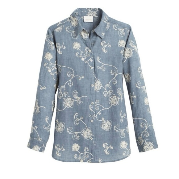 Chicos embroidered chambray button down shirt - Picture 3 of 10
